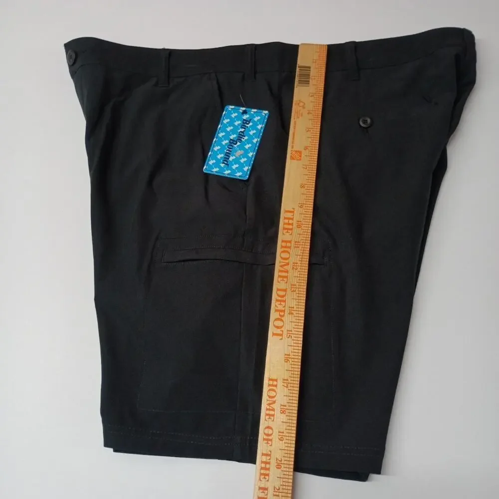 Birdie Bound Cargo Shorts Men's 40x9 Ultimate Black Stretch Easy Care Flex Waist